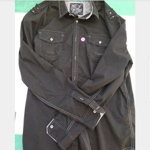Mens black button down shirt
